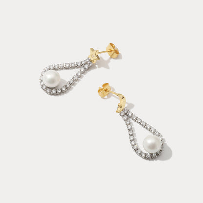 Moon Star Pearl Earrings