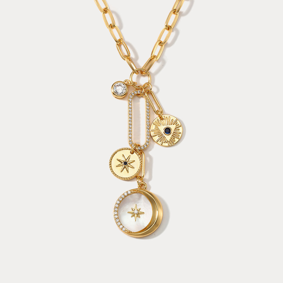 Star Moon Diamond Necklace