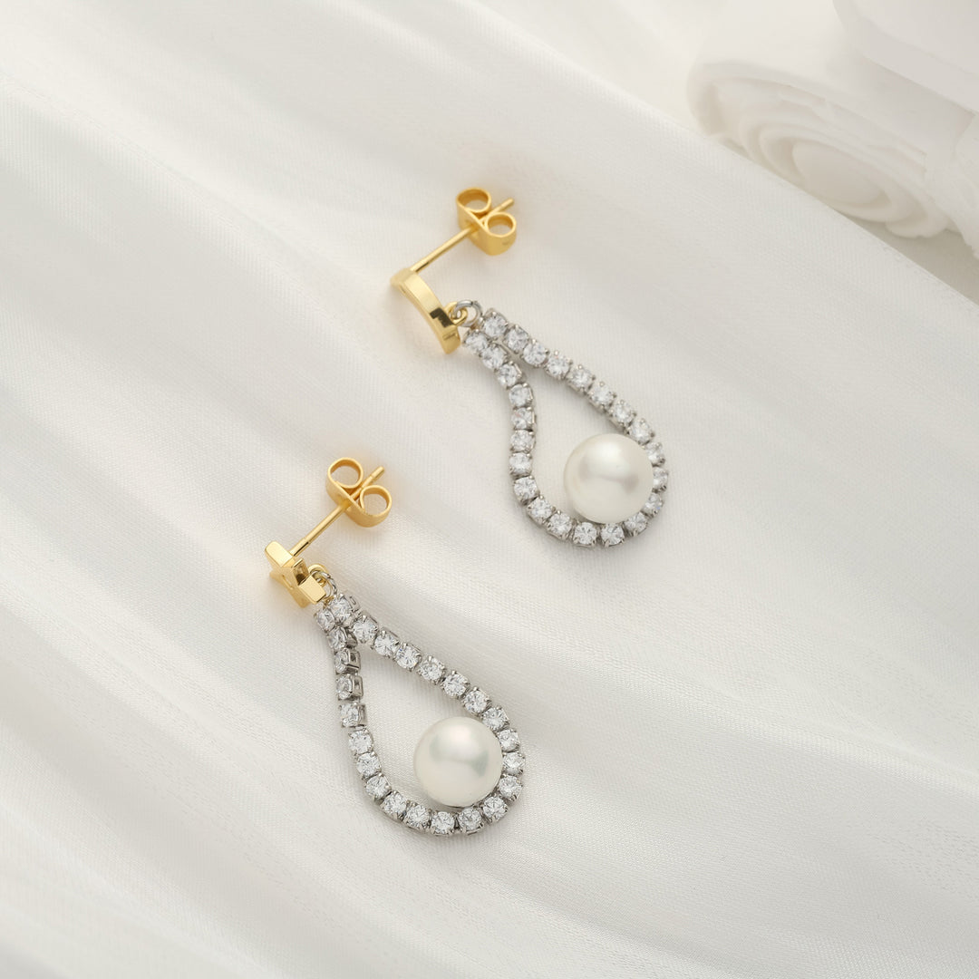 Moon Star Pearl Earrings