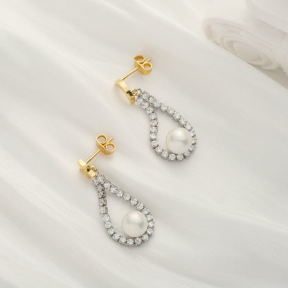 Moon Star Pearl Earrings