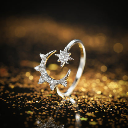 Eight-pointed Star & Moon Ring