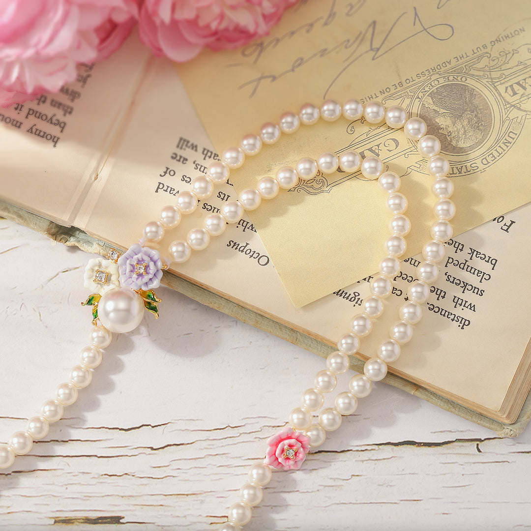 Wild Rose Pearl Necklace