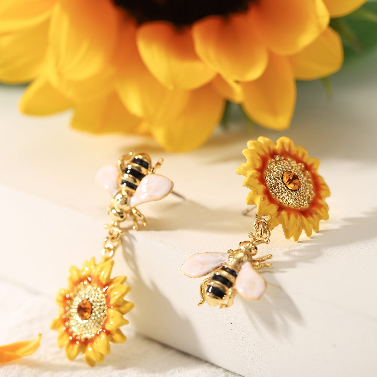 Sunflower Drop Earrings