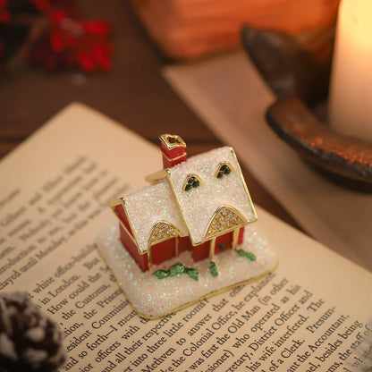 Christmas Snow House Trinket Box