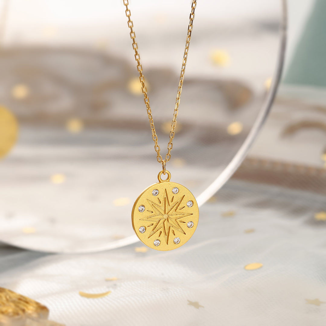 Octagon Star Coin Necklace