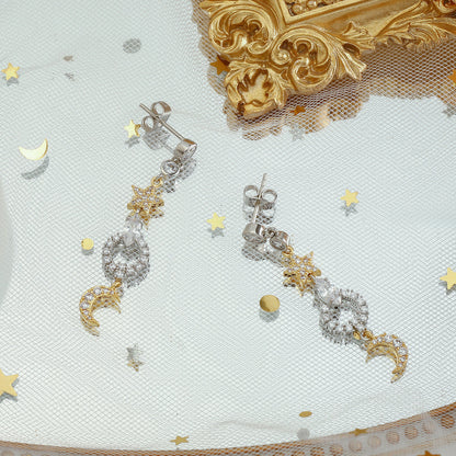 Moon Star Dangle Earrings