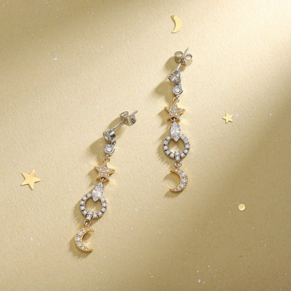 Moon Star Dangle Earrings