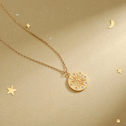 Octagon Star Coin Necklace