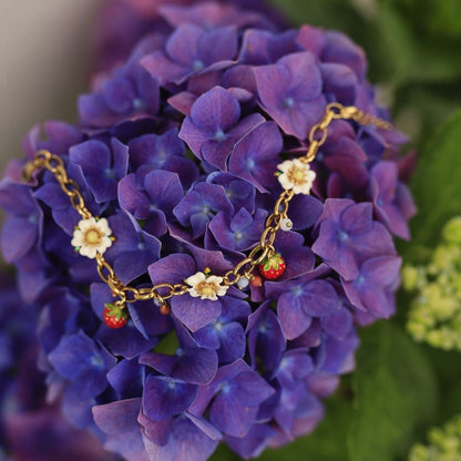 Strawberry Bracelet With Flower