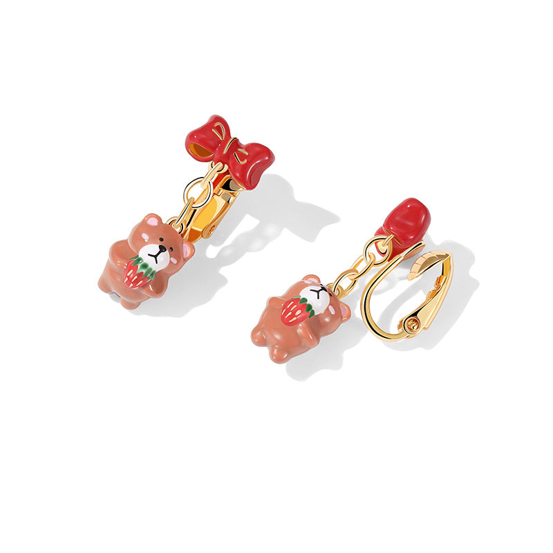 Strawberry Bear Earrings