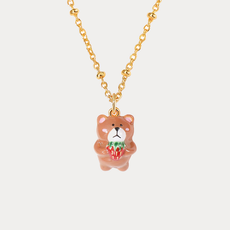 Strawberry Bear Necklace