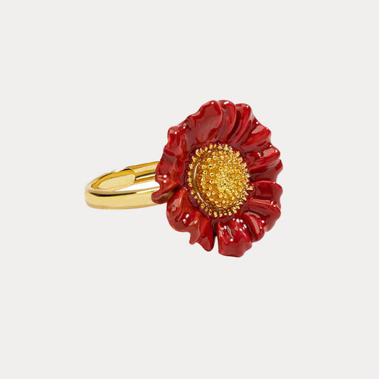 Red Daisy Ring