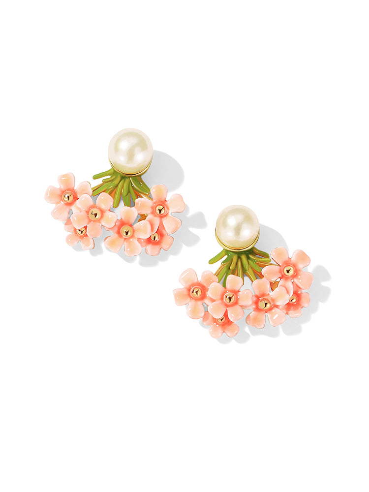 Pink Verbena Stud Earrings