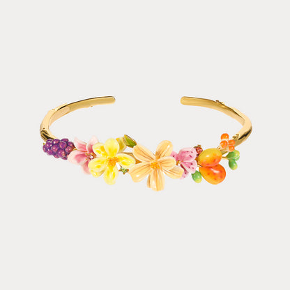 Sweet Grape Flower Cuff Bracelet