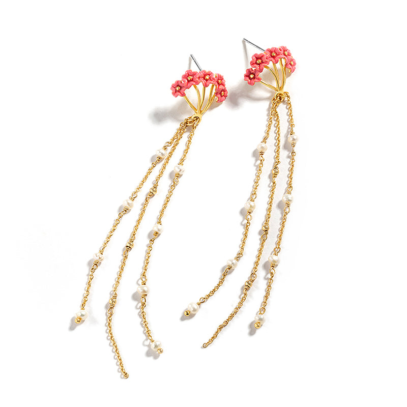 Forget-Me-Not Tassel Earrings