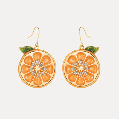 Orange Silce Hook Earrings