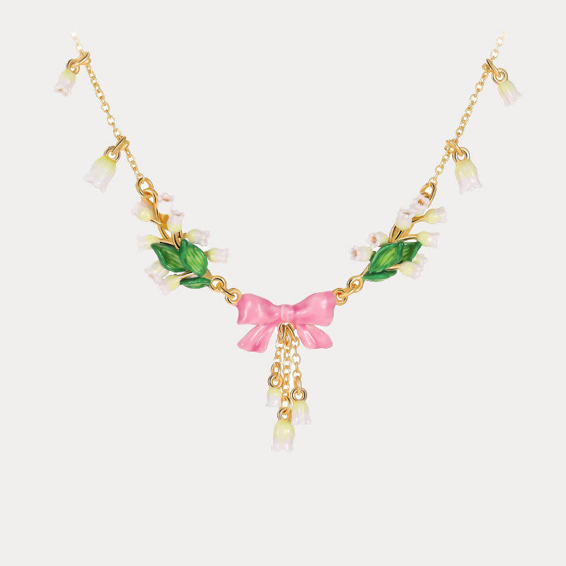 Lily Of The Valley Bowknot Necklace