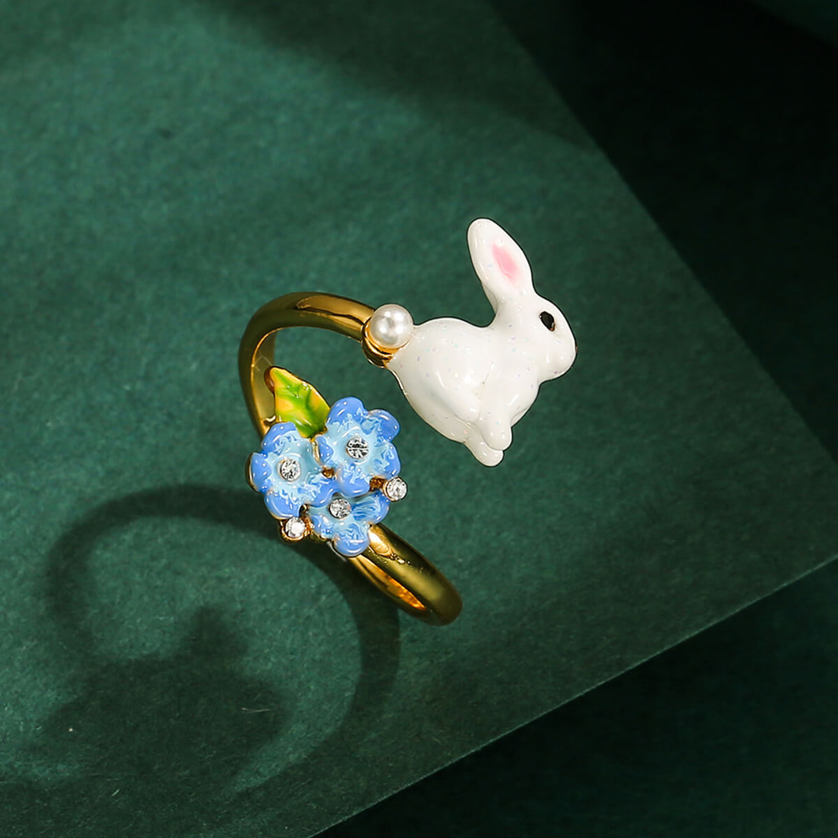 Cute Bunny With Flower Ring