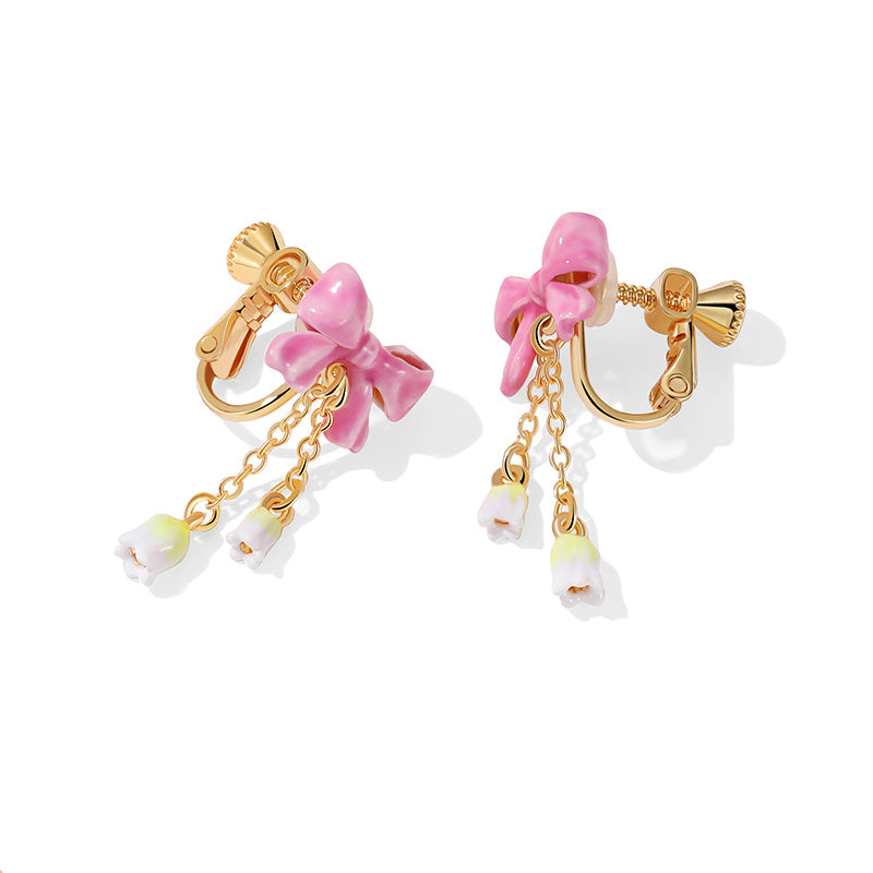 Lily Of The Valley Bowknot Earrings