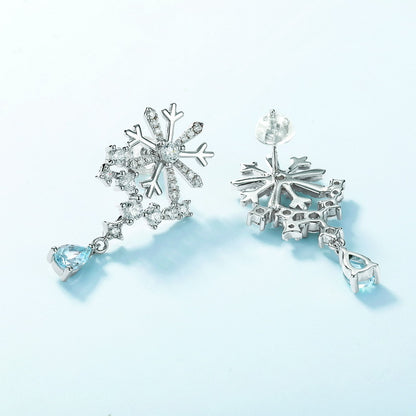 Cerulean Snowflake Earrings