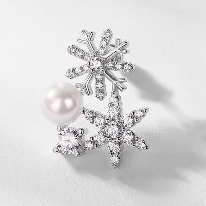 Snowflake Pearl Earrings