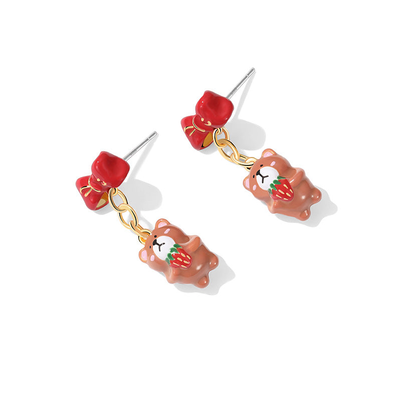 Strawberry Bear Earrings