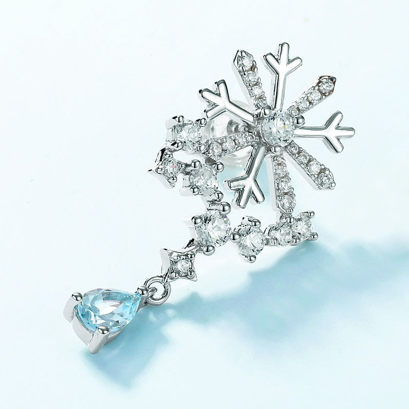 Cerulean Snowflake Earrings