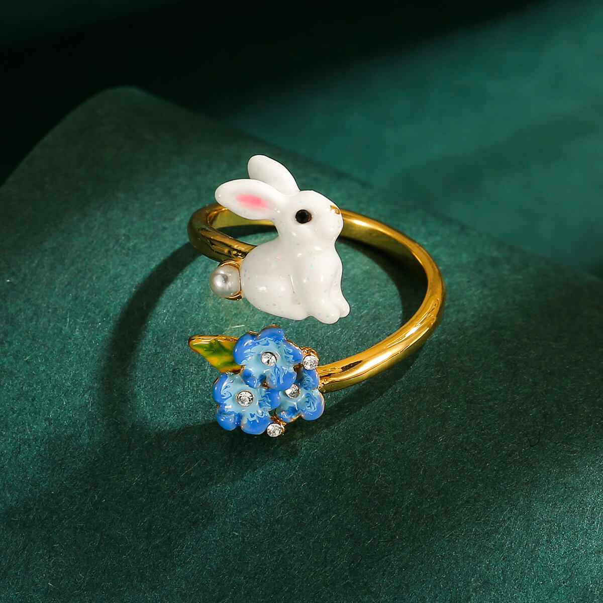 Cute Bunny With Flower Ring