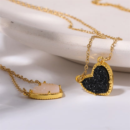 Natural Stone Heart Necklace