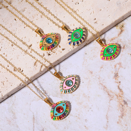 Rainbow Evil Eye Necklace