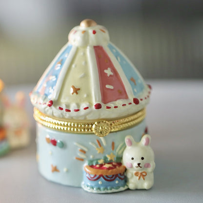 Carousel Bunny Trinket Box