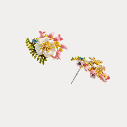 Raspberry & Lily of the Valley Earrings