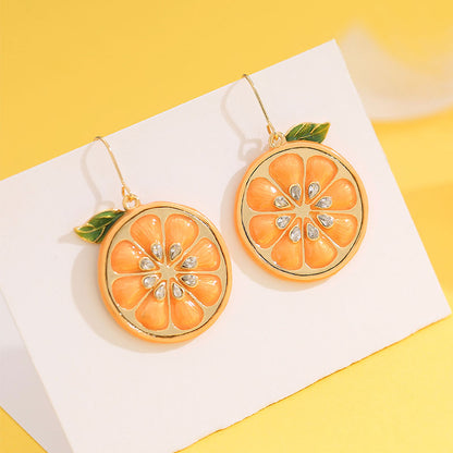 Orange Silce Hook Earrings