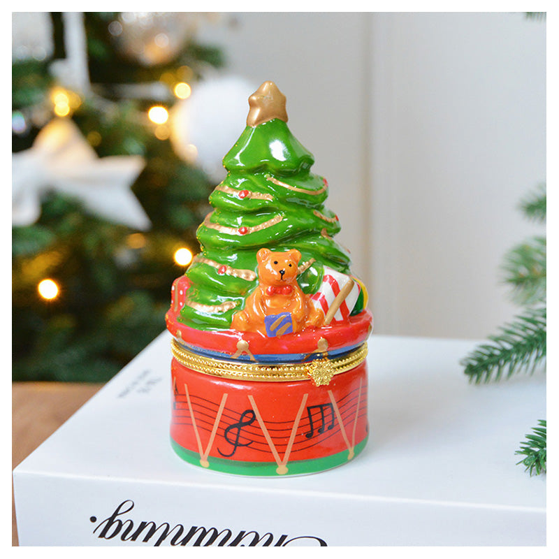 Christmas Tree Drum & Teddy Bear Trinket Box