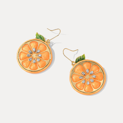 Orange Silce Hook Earrings