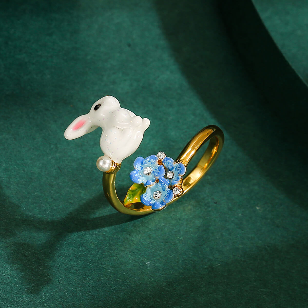 Cute Bunny With Flower Ring