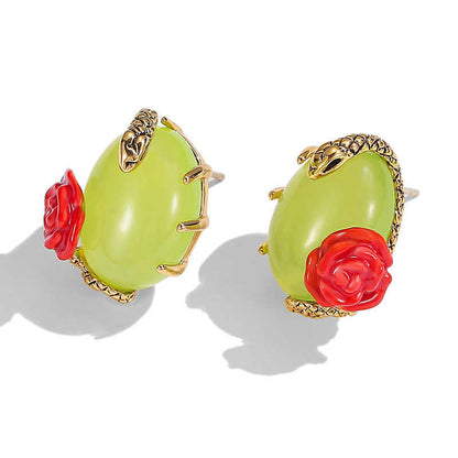 Rose Snake Earrings