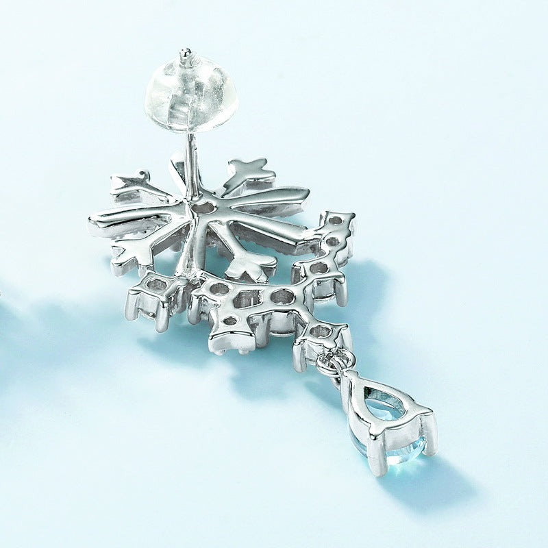 Cerulean Snowflake Earrings