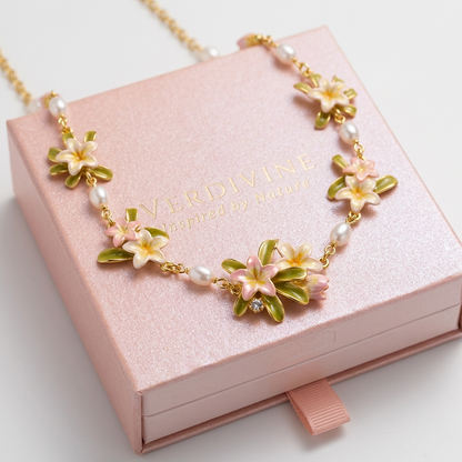 Plumeria Pearl Necklace