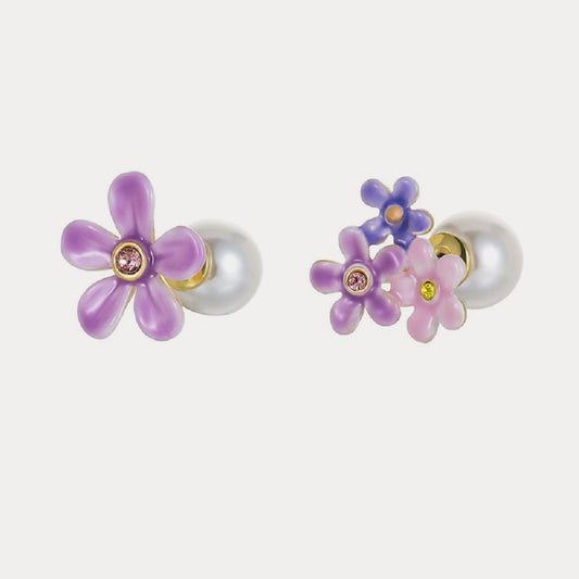 Forget-Me-Not Stud Earrings With Pearl