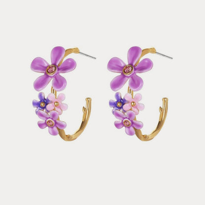 Forget-Me-Not Hoop Earrings