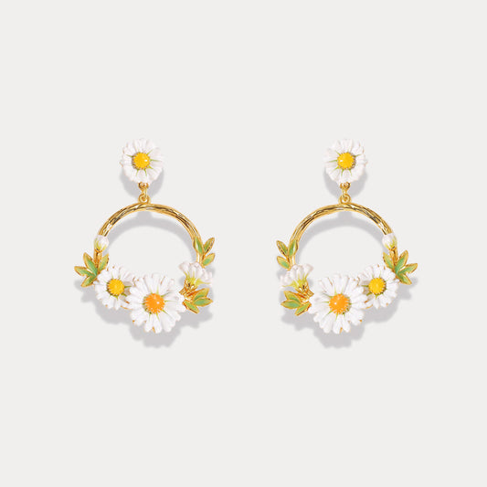 Daisy Hoop Earrings