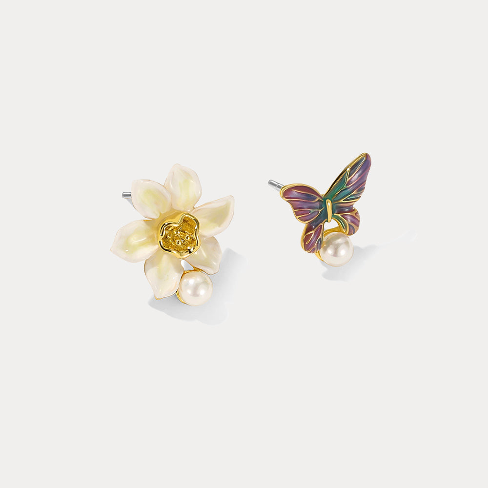 Daffodils & Butterfly Earrings