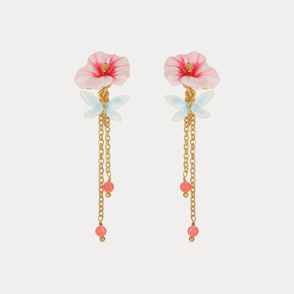 Hibiscus Tassel Earrings