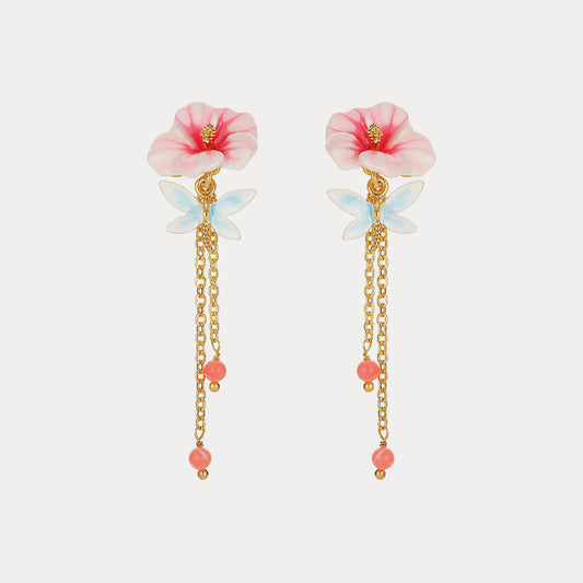 Hibiscus Tassel Earrings