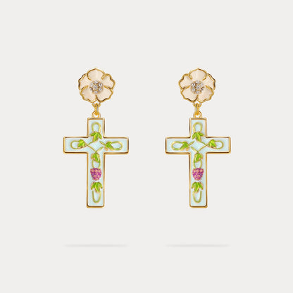 Grape Cross Earrings