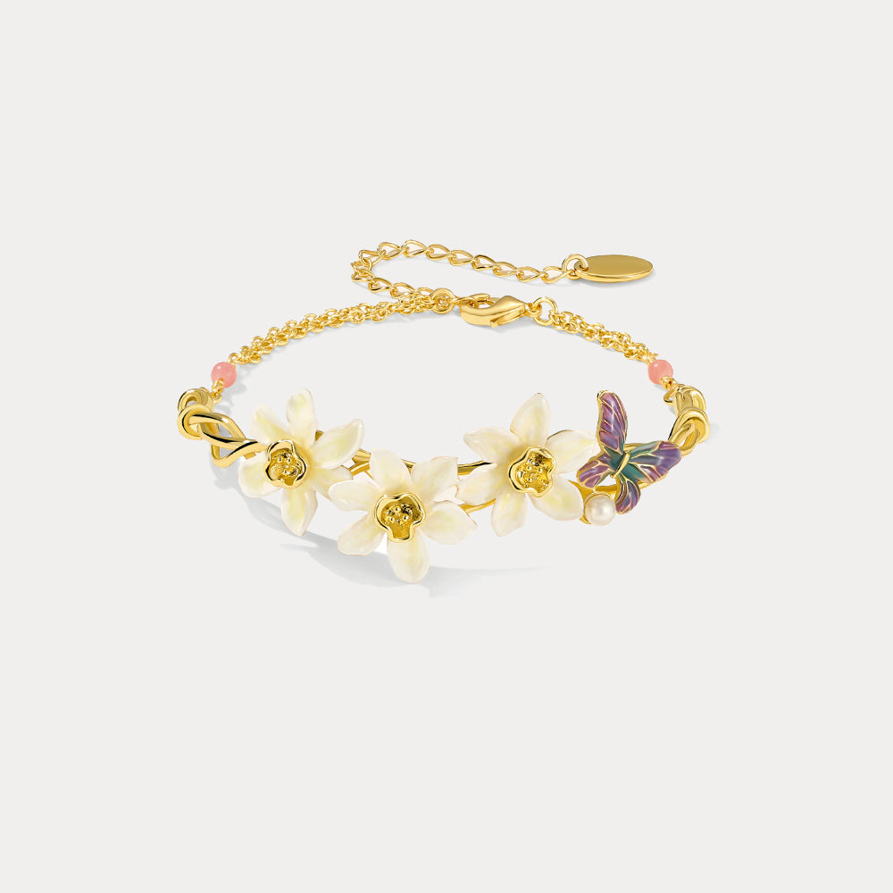 Daffodils Bracelet With Butterfly