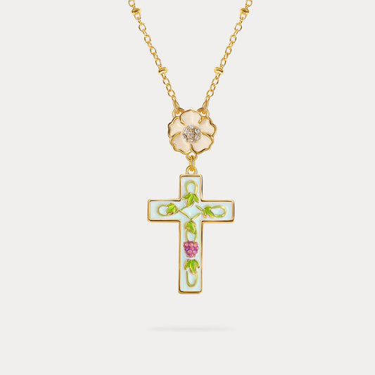 Grape Cross Necklace