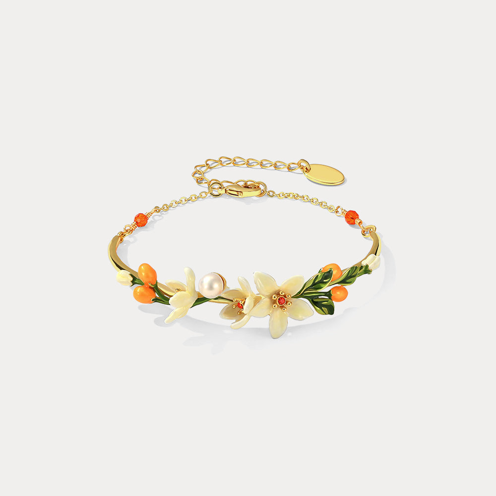 Orange Blossom Bracelet With Pearl