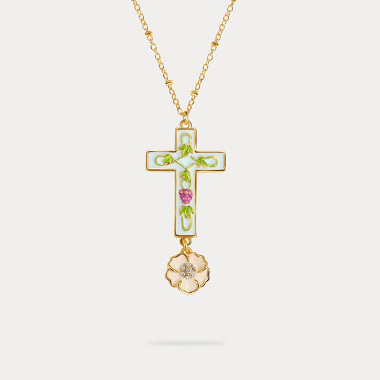 Grape Cross Necklace